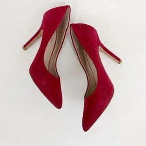 Charles By Charles David Red Suede Maxx Heels Size 7